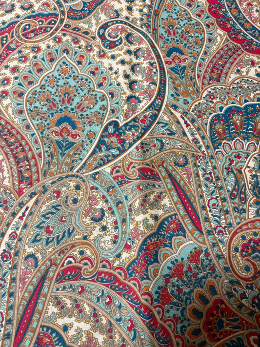 #803 new 数量限定 【ペイズリー柄】トルコ産プリントコットン /ぬれんがねエプロン