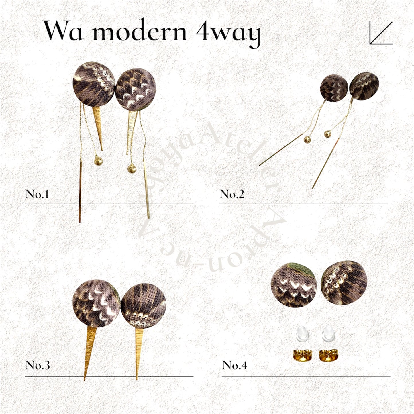 #04F 和モダン4wayピアス /雑貨類