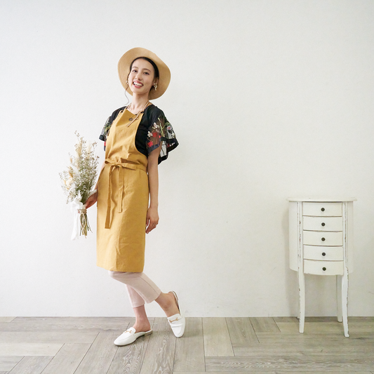 【ご注文事例】ベーシック 防水エプロン 手もみ風ナチュラルしわ加工綿素材のコピー