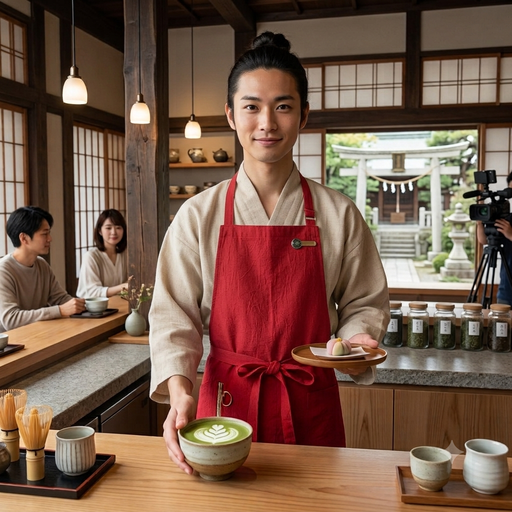 #0041  発送14日以内　レッド/ ぬれんがね ベーシック 表地で吸水、裏地で水から守るエプロン 手もみ風コットン布地 NURENGANE BASIC apron