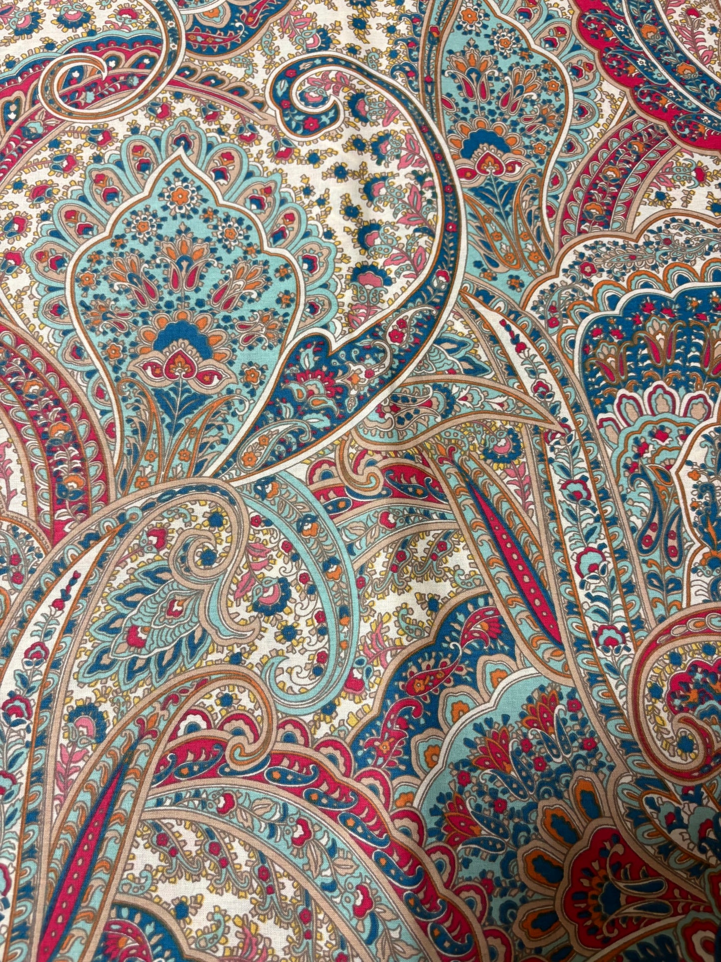 #803 new 数量限定　【ペイズリー柄】トルコ産プリントコットン  /ぬれんがねエプロン