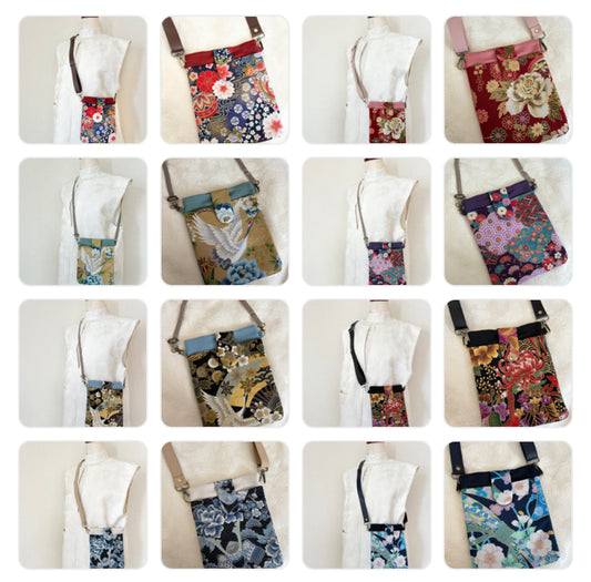 #996【色柄おまかせ！お楽しみ】発送3日以内 和モダン スマホショルダー大 /雑貨類