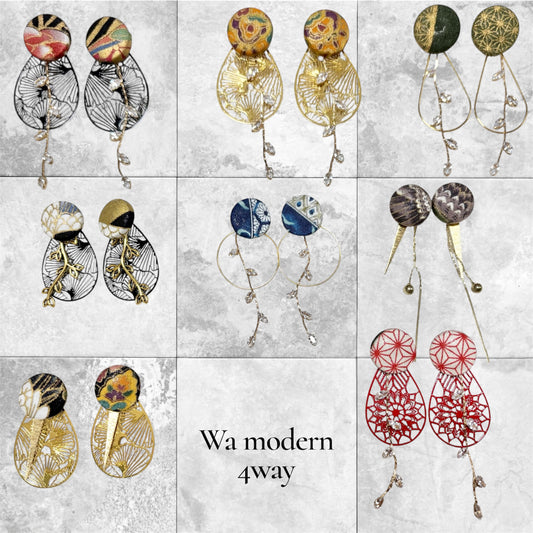 #04F 和モダン4wayピアス　/雑貨類